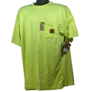 Bear River Workwear Mens 2XL Neon Lime Green Pocket T-Shirt Hi-Vis Outdoor NWT